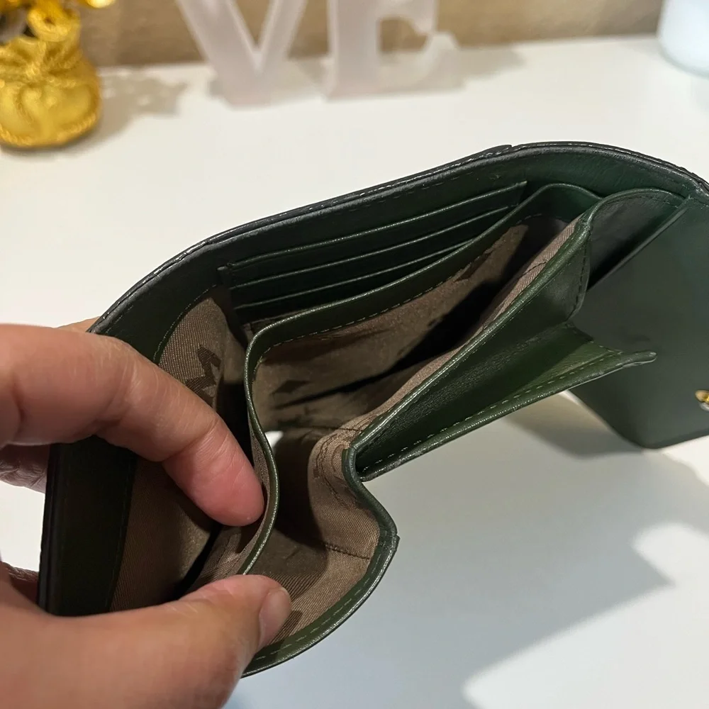 MCM ARMY GREEN COLORED TRIFOLD WALLET - Picture 13 of 13